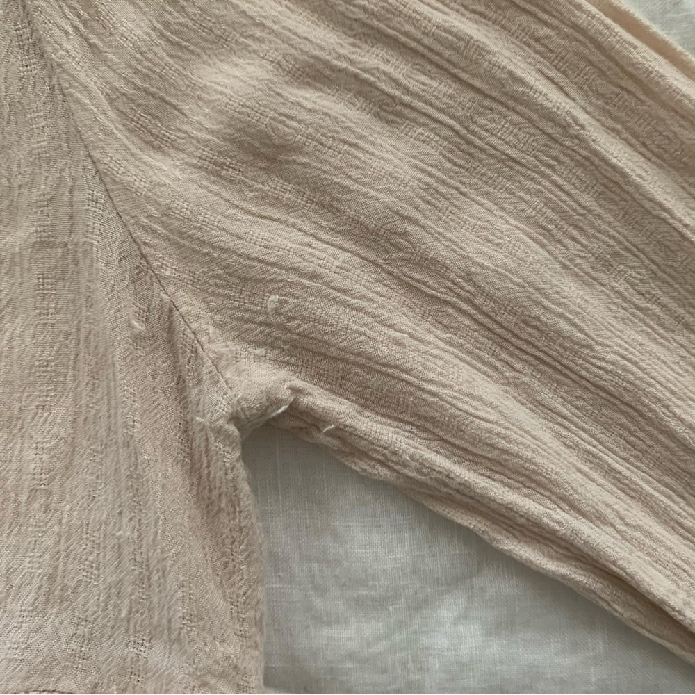 ๐ชด$5/25๐ชด American Eagle Blush Pink Lace V-Neck Peplum Blouse Top Small - Picture 14 of 15